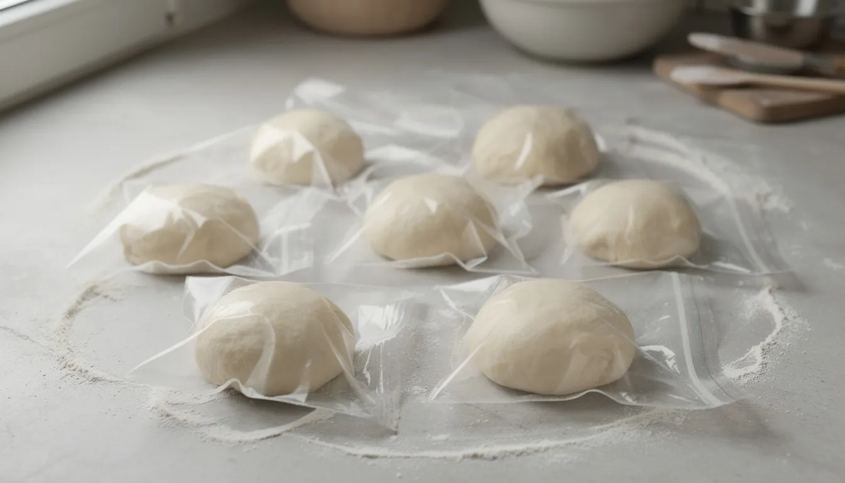 Hefeteig einfrieren, Teigrohlinge vorbereitet