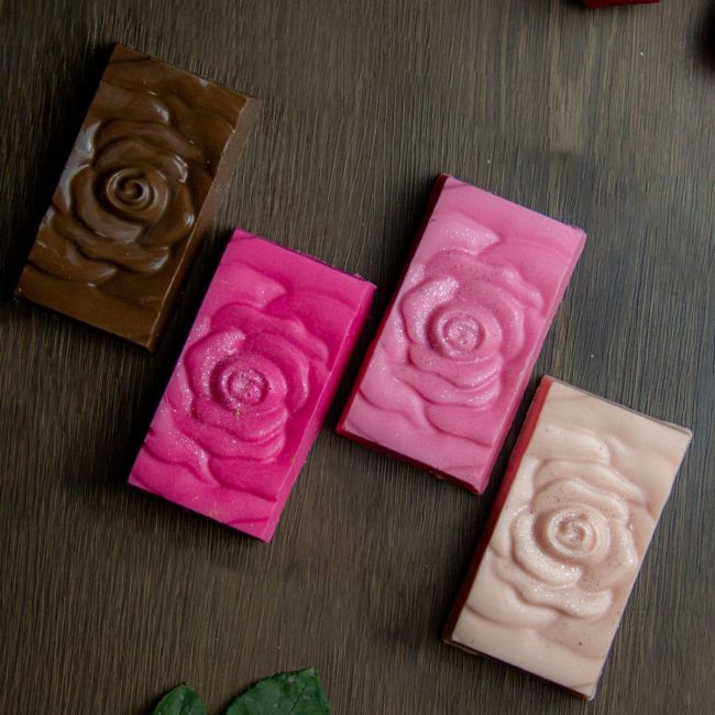 BWB Schokoladenform Rose Schokotafel 3 tlg.