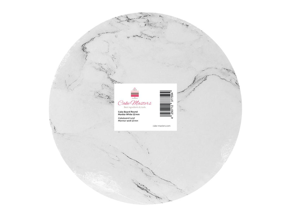 CakeDrum Marble Weiss MArmor Rund Durchmesser 30cm