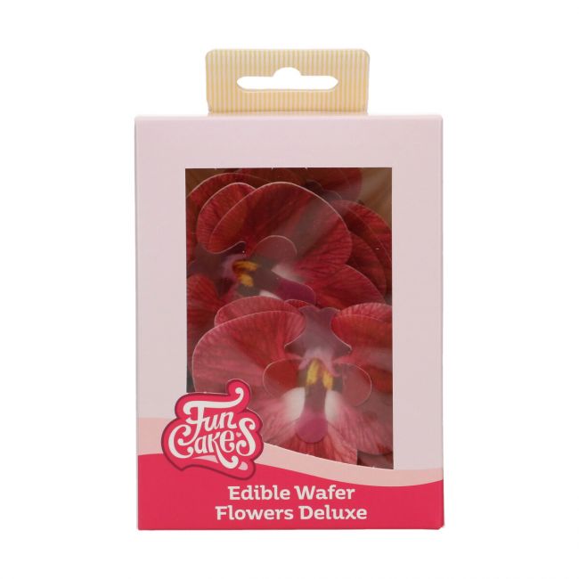 FunCakes Esspapier Blüten rote Orchidee 10 Stk.
