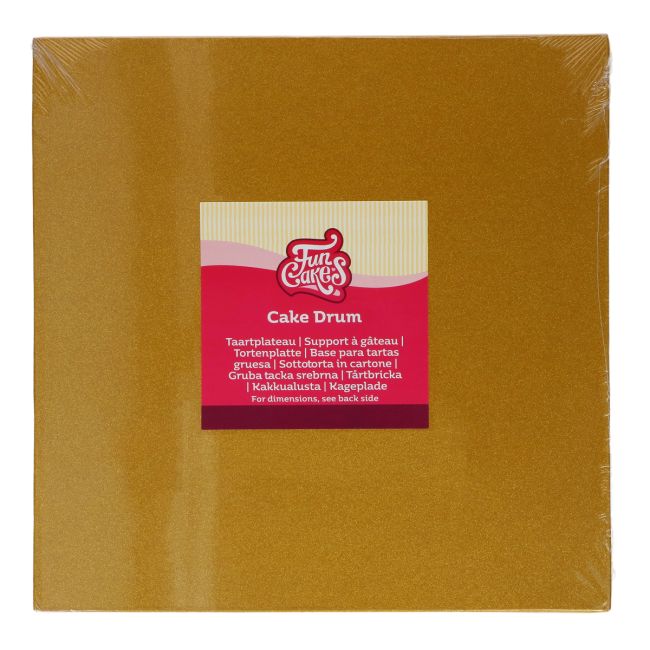FunCakes Cake Drum Quadratisch 25cm Shimmering Gold
