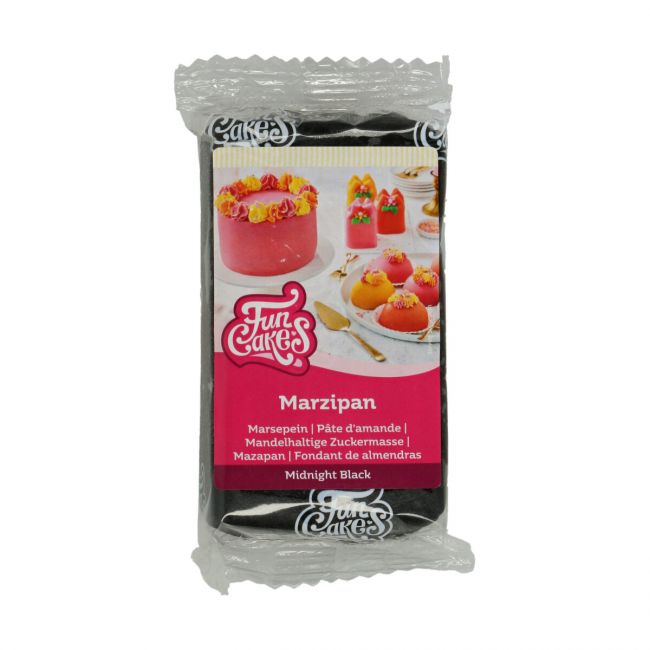FunCakes Marzipan / Mandelhaltige Zuckermasse Schwarz 250g