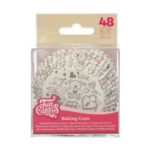 FunCakes Muffinfoermchen Love Doodle verpackt 48Stk.