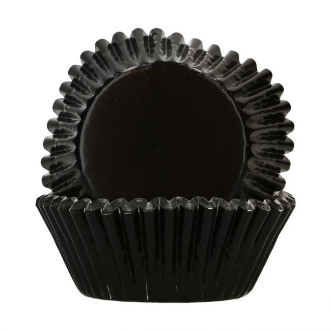 FunCakes Muffinförmchen Metallic Schwarz - 48 Stk.