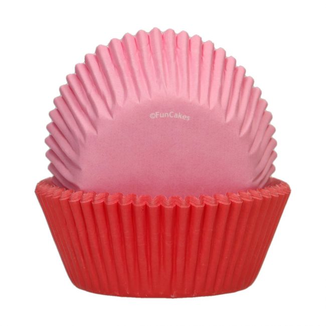 FunCakes Muffinförmchen Rot / Rosa 48 Stk.