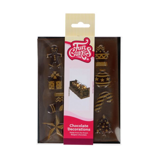 FunCakes Schokoladendekoration Weihnachten Gold 12 Stk.