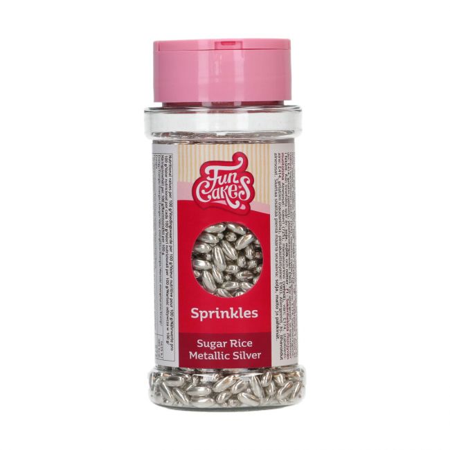 FunCakes Sugar Rice Metallic Silber 80g