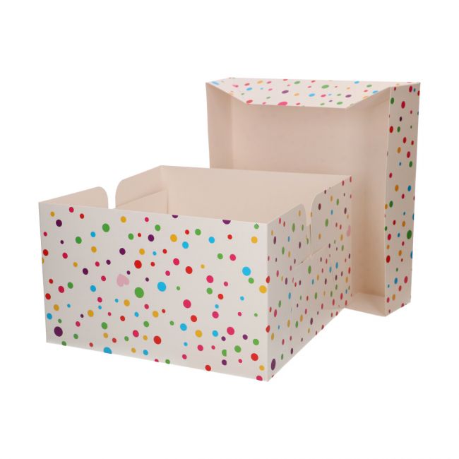 FunCakes Tortenbox Konfetti - 25 x 25 x 15cm