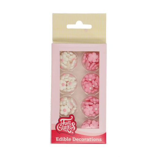 FunCakes Zuckerdekor Mini Blueten Weiss Rosa 64Stk.