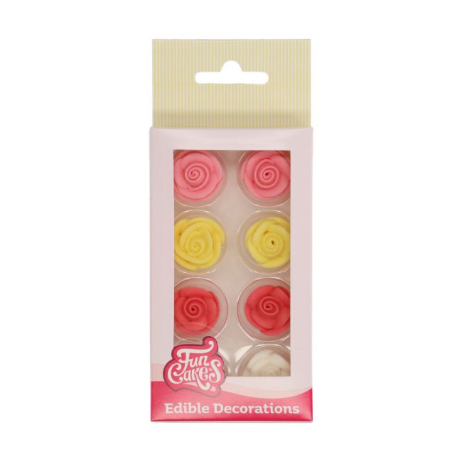 FunCakes Zuckerdekor Rosen Mehrfarbig ideal für cupcakes