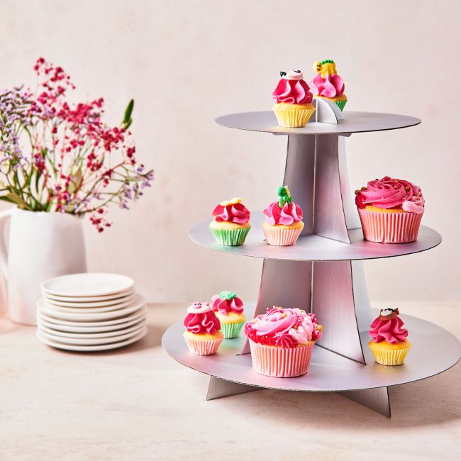 FunCakes Cupcake Etagere Silber mit Muffins