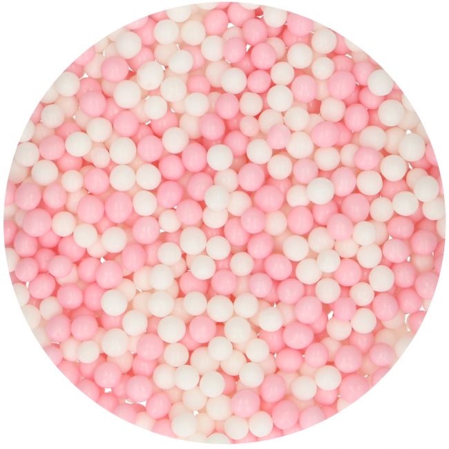 FunCakes weiche Zuckerperlen Pink / Weiß 60g