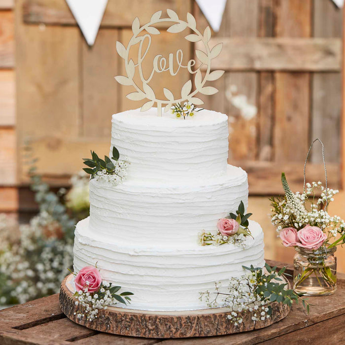 GingerRay Holz Cake Topper Love