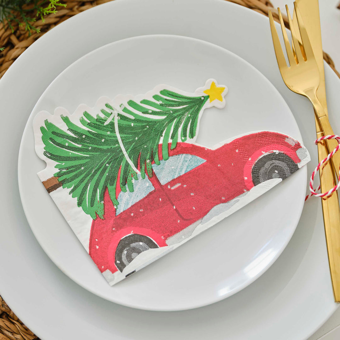 Christmas Car Servietten 