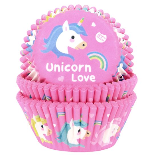 House of Marie Muffinförmchen Einhorn - Unicorn Love 50 Stk.