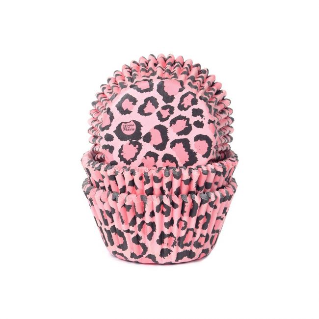 House of Marie Muffinförmchen Leopard Pink 50 Stk.