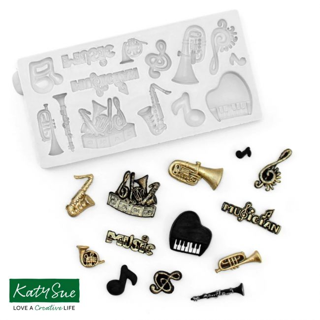 KatySue Silikonform Miniatur Musikinstrumente