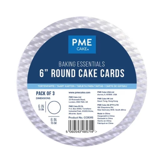 PME Cake Cards Rund 15cm silber 3Stk.