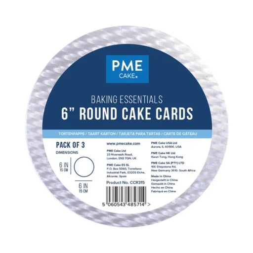 PME Cake Cards Rund 15cm silber 3Stk.