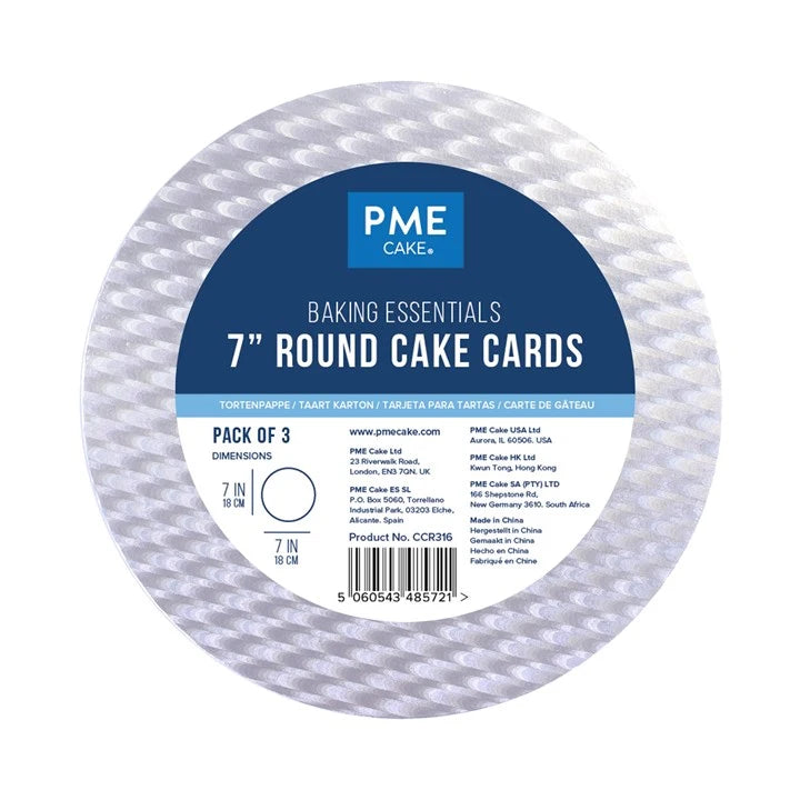 PME Cake Cards silber Rund 18cm 3Stk.