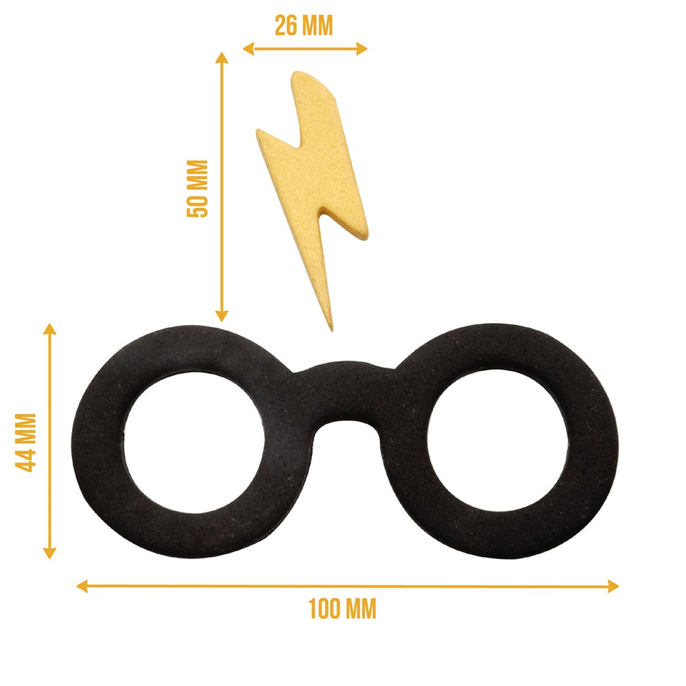 PME Ausstecher Harry Potter Narbe und Brille mit Abmessungen