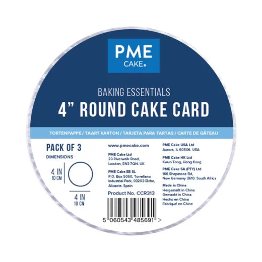 PME CakeCards silber 10cm Rund 3Stk.