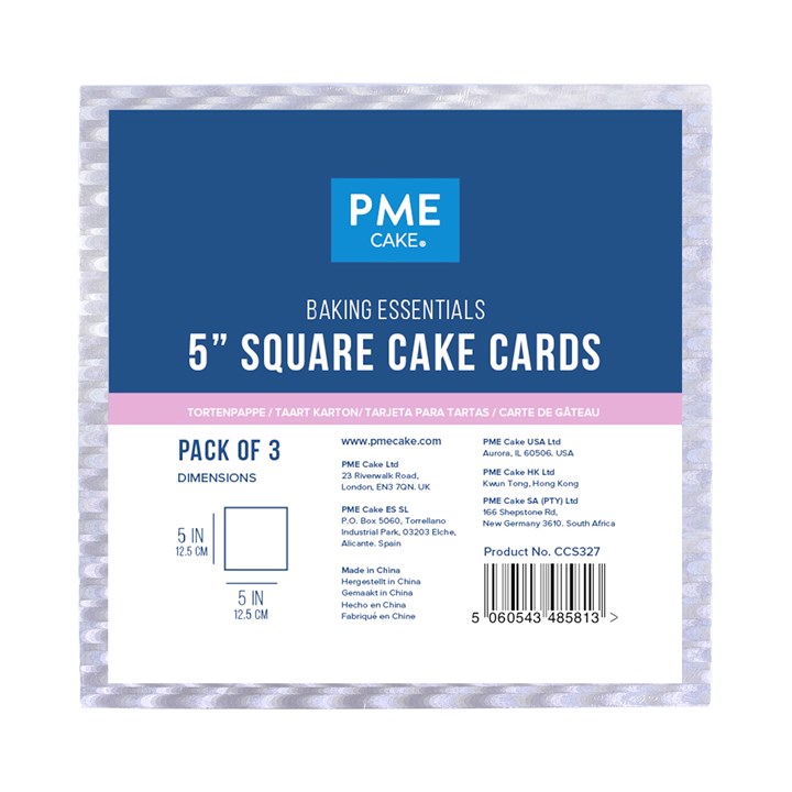 PME CakeCards 12,7cm Quadratisch 3Stk.