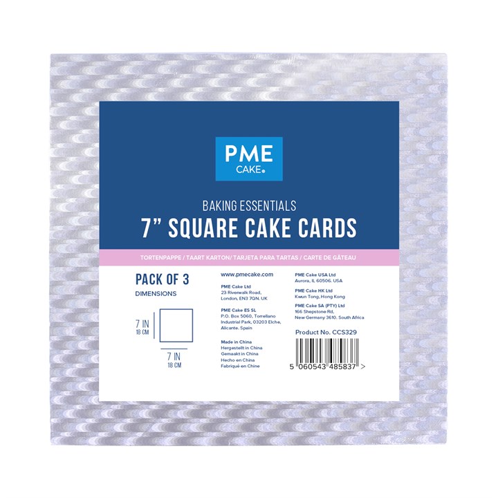 PME Cake Card 17,8cm Quadratisch 3Stk.