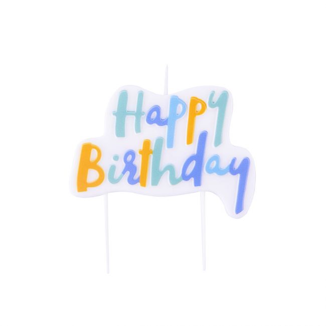 PME TortenKerze Happy Birthday Pastel Blue
