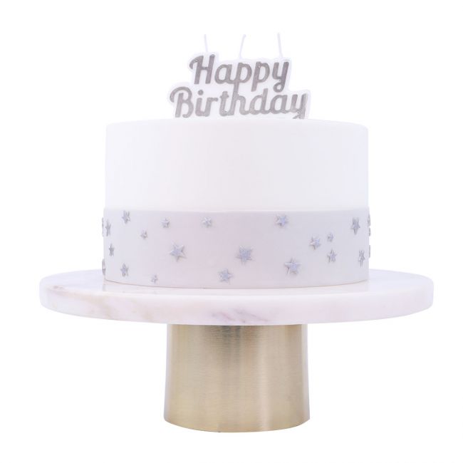 PME Kerzentopper “Happy Birthday” Silber