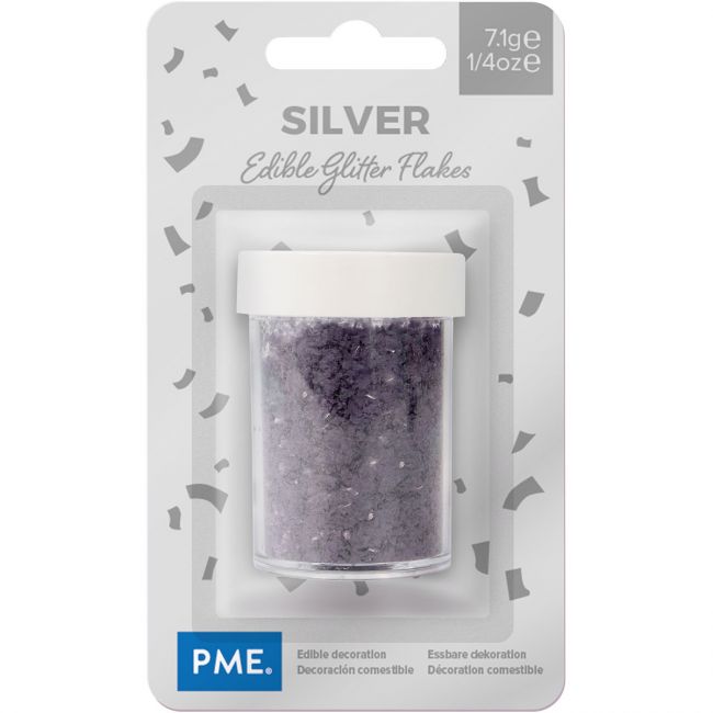 essbare Glitzer Flakes Silber 7,1g PME