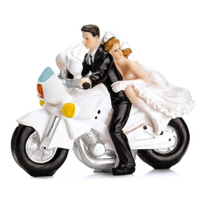 PartyDeco Cake Topper Brautpaar auf Motorrad