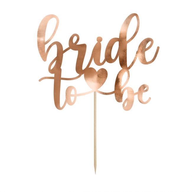 PartyDeco Cake Topper Bride to Be - Rosé Gold