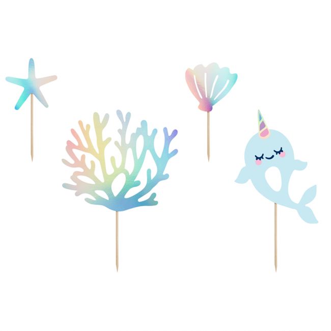 PartyDeco Cake Topper Narwhal
