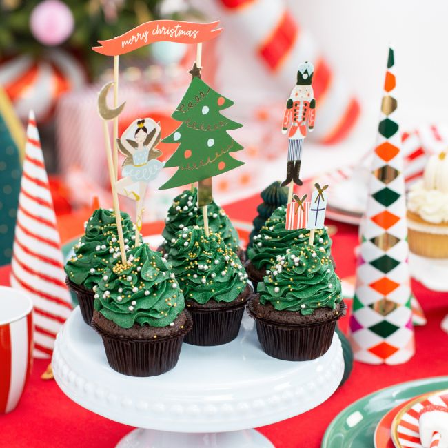 PartyDeco Cake Topper Weihnachten 6 Stk.