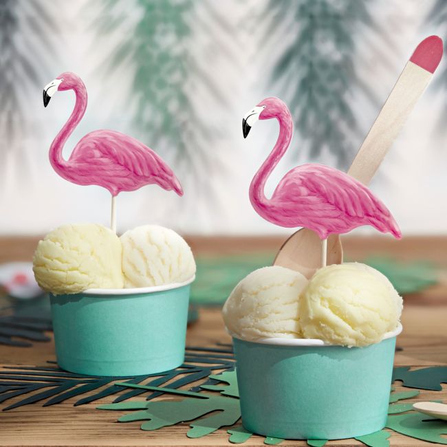 PartyDeco Cupcake Topper Flamingo 6 Stk.