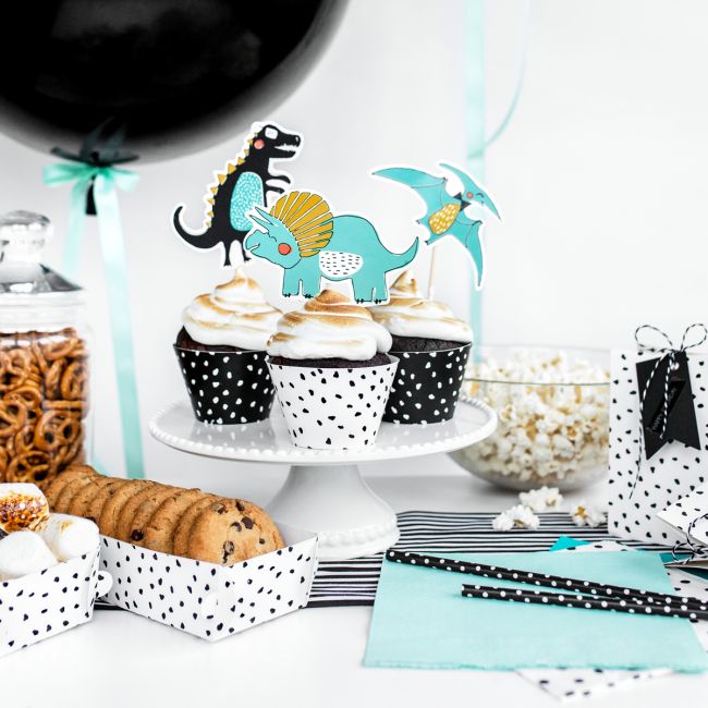 PartyDeco Dino Cake Topper 5 Stk.