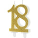 PartyDeco Geburtstagskerze 18 Modern Gold