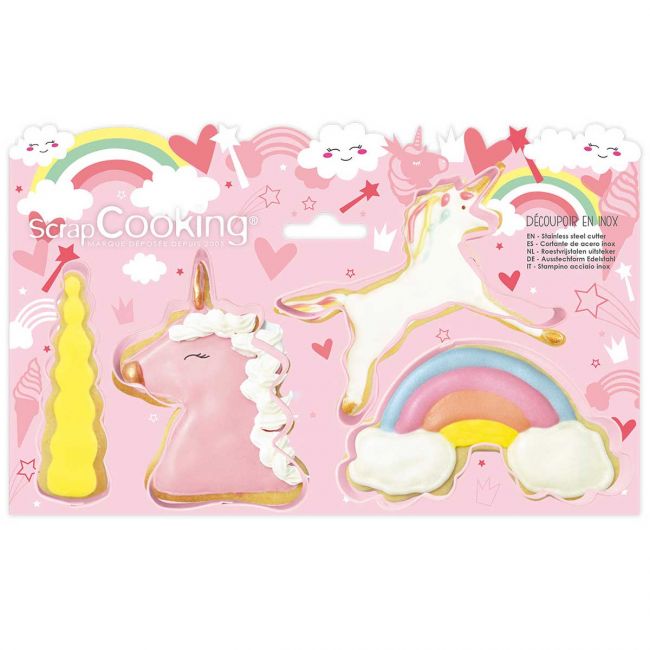 ScrapCooking Ausstecher Set Einhorn 4 Stk.