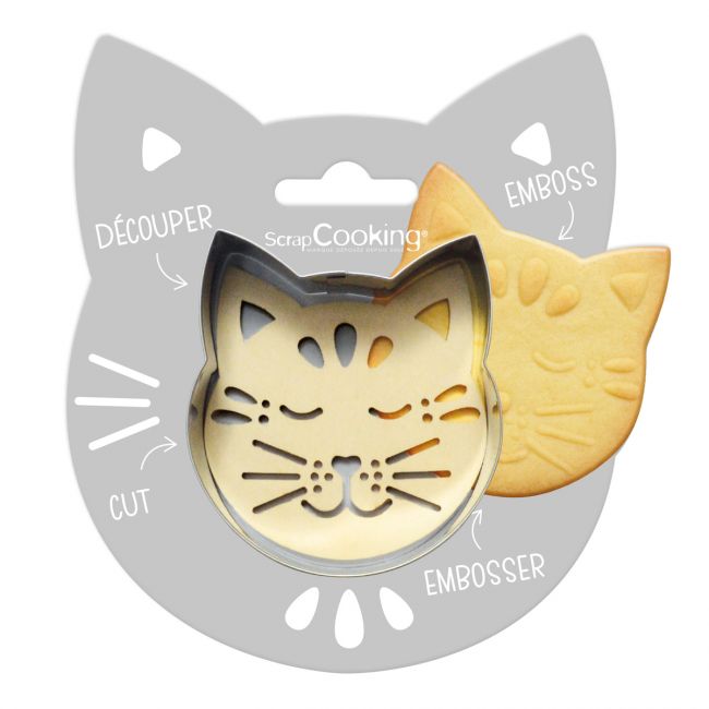 ScrapCooking Ausstecher & Stempel Katze 2 Stk.