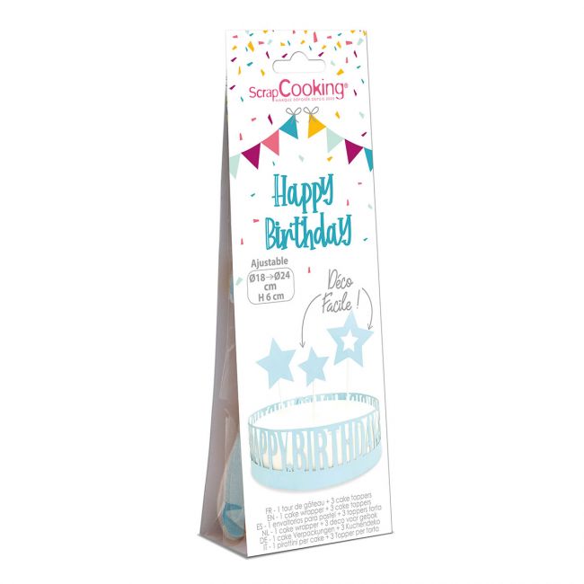 ScrapCooking Cake Topper & Wrapper Happy Birthday Set