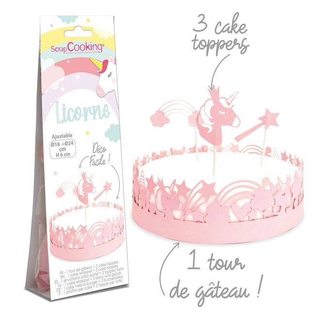 ScrapCooking Cake Topper & Wrapper Einhorn Set