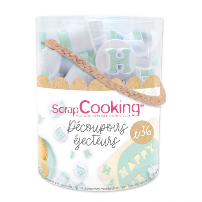 fondant ausstechen und aufbewahren ScrapCooking Fondant Ausstecher Set Buchstaben 36 Stk