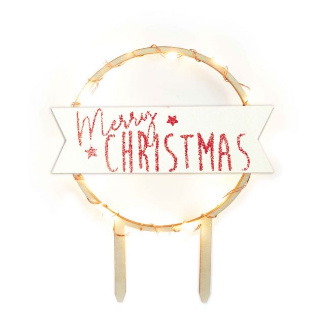 ScrapCooking LED Cake Topper Merry Christmas