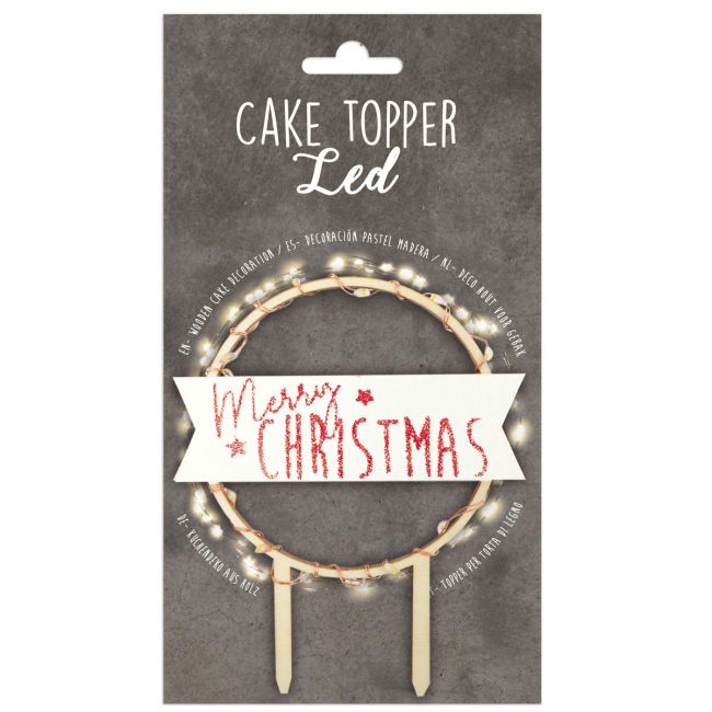 ScrapCooking LED Cake Topper Merry Christmas