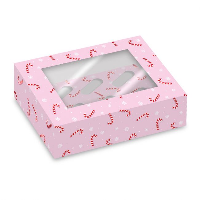 SimplyMaking 6er Cupcake Box - Candy Cane - 2 Stk.