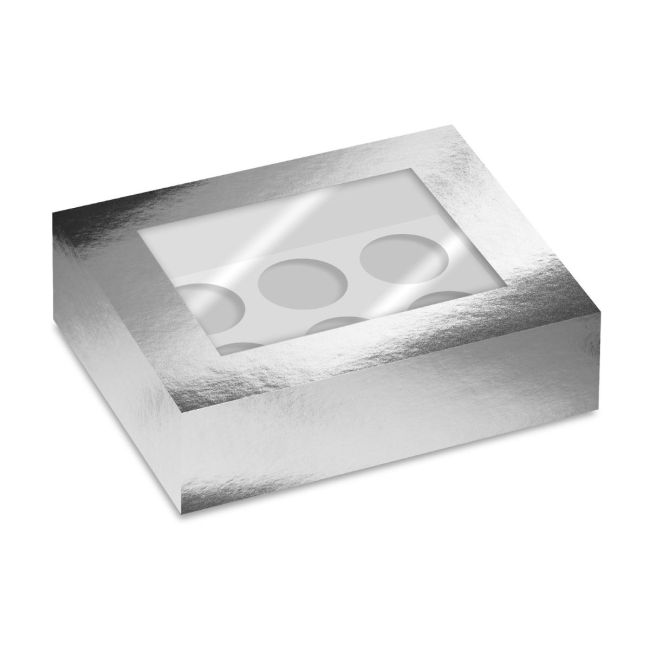 Simply Making Cupcake Box Metallic Silber - 6er