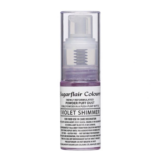 Sugarflair Pumpspray essbarer Glitzerstaub Violet Shimmer