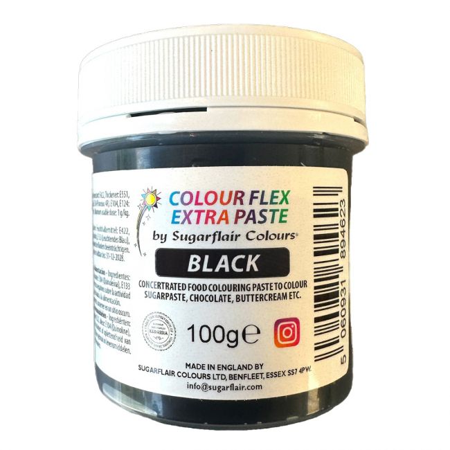 Sugarflair Colourflex Extra Farbpaste Schwarz 100g