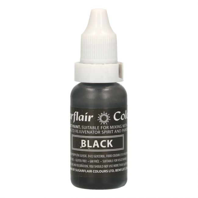 Sugarflair Droplet Lebensmittelfarbe Schwarz 14ml